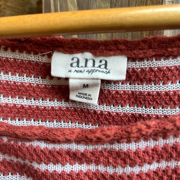 a.n.a Rust and White Striped Knit Tank Top Cropped - Picture 2 of 3